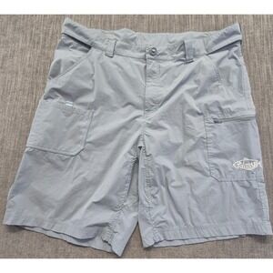 Palmyth men's grayish blue fishing boating shorts XXL zip pocket quick dry